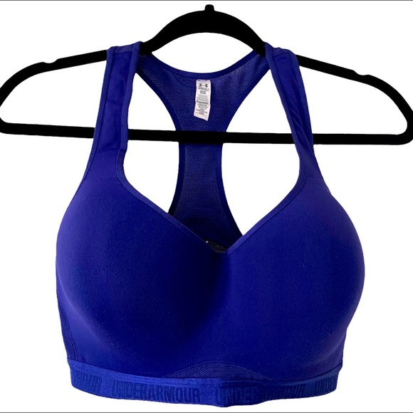Under Armour Other - Under Armour Compression Sports Bra Women’s Size 34DD Royal Blue Mesh Heat Gear